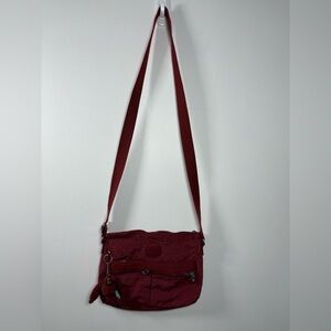 Kipling Deep Red Crossbody Bag with Adjustable Strap